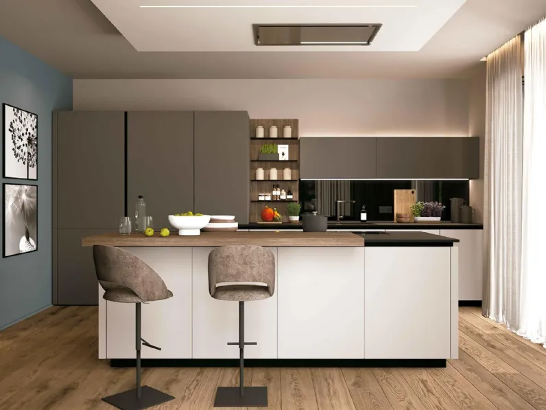 Cucina Moderna con isola Pratica 2504 di La Casa Moderna