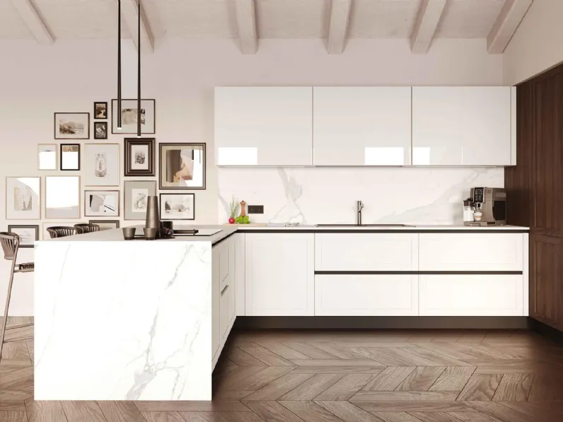 Cucina Moderna con penisola Pratica 2512 di La Casa Moderna