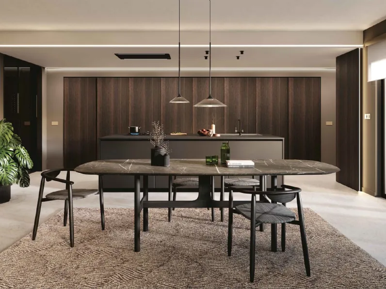 Cucina Moderna con isola Pratica 2518 di La Casa Moderna