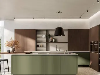 Cucina moderna con isola Domino Composizione 04 di Prima Cucine.