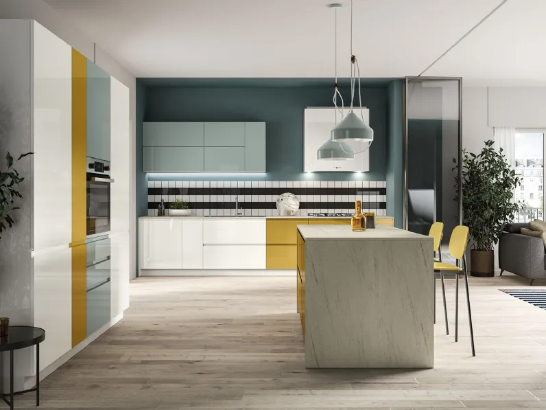Cucina Moderna con isola Pura 03 di Colombini Casa Artec