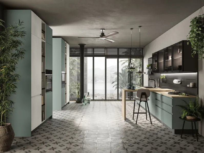 Cucina Moderna con penisola Pura 05 di Colombini Casa Artec