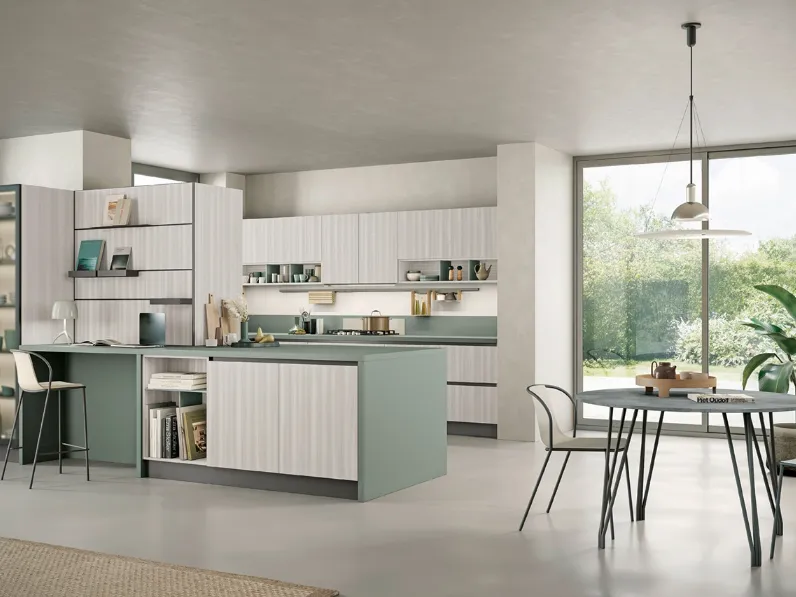 Cucina Moderna con penisola Ready 03 di Lube