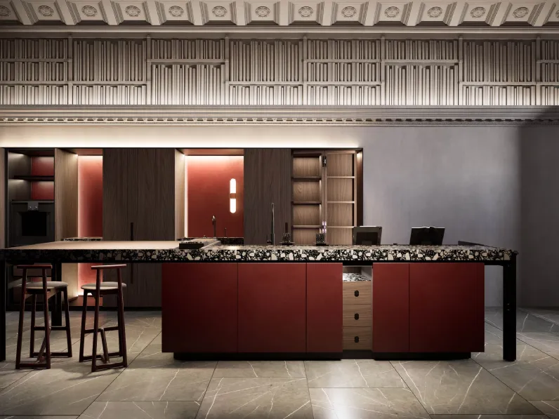 Cucina Moderna con isola Rossena di Scic