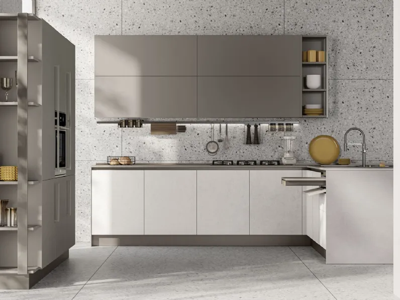 Cucina Moderna con penisola Round 12 di Lube