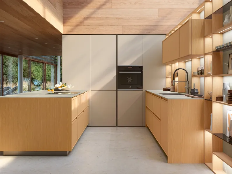 Cucina Moderna con penisola Sakura 08 di Veneta Cucine