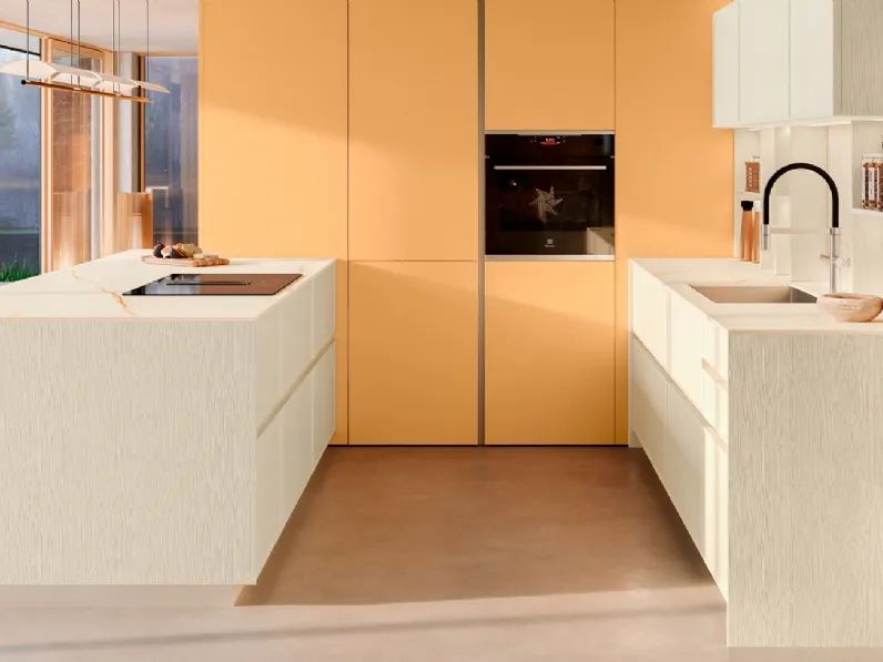 Cucina Moderna con penisola Sakura 11 di Veneta Cucine