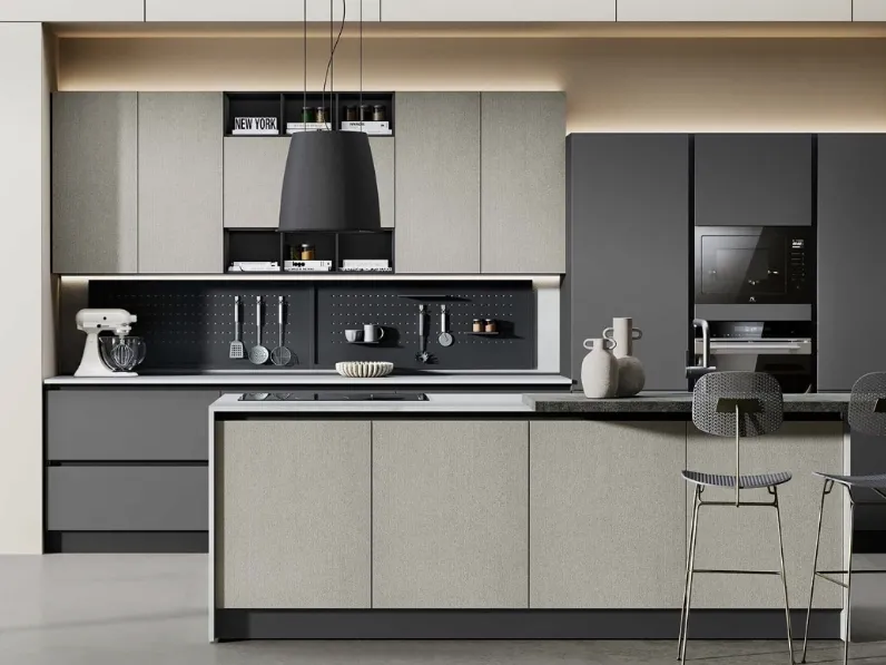 Cucina Moderna Sandy 05 Antracite e Grigio di Net Cucine