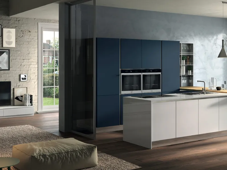 Cucina Moderna con penisola Seta 04 di Essebi