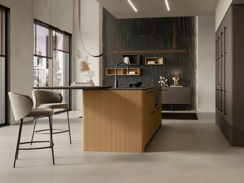 Cucina Moderna con isola Shade Lab 01 di Lube