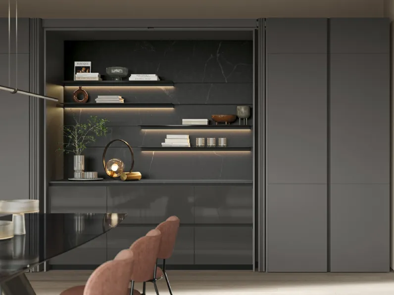 Cucina Moderna lineare a scomparsa Shade Lab 02 di Lube