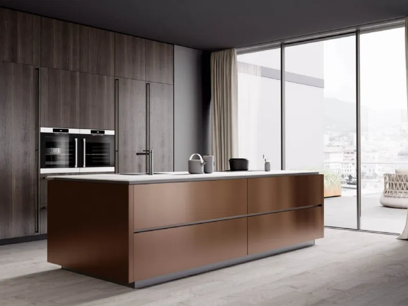 Cucina Moderna Sistematica con isola 05 Pura di La Casa Moderna