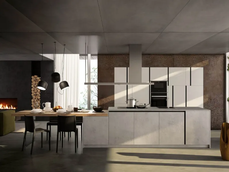 Cucina Moderna Sistematica con isola 08 Tratto di La Casa Moderna