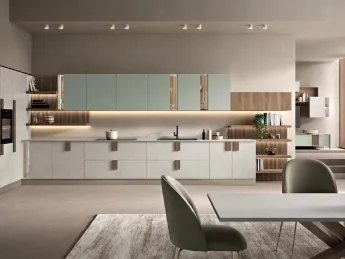 La cucina angolare Sky 01 di Spar unisce design moderno e funzionalità in un unico arredo essenziale