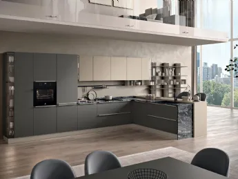 Cucina moderna con penisola Sky 03 di Spar.