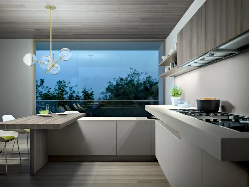 Cucina Moderna angolare con penisola SP-22 Moderno 15 di Astra