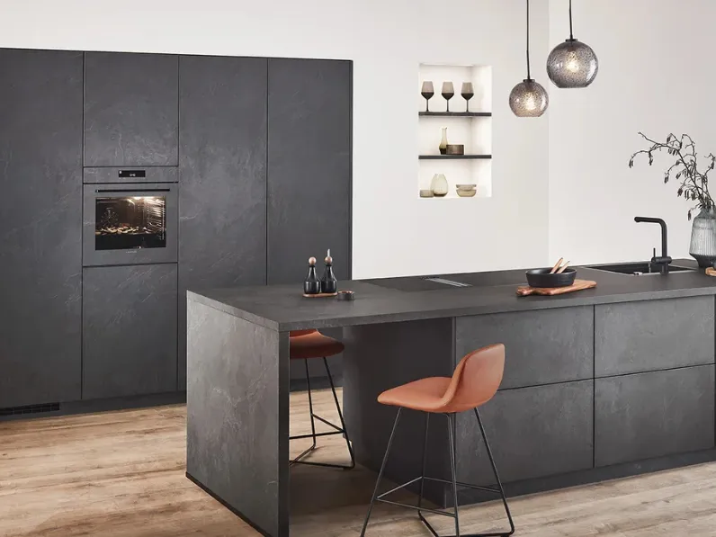 Cucina Moderna con penisola Stoneart 303 di Nobilia