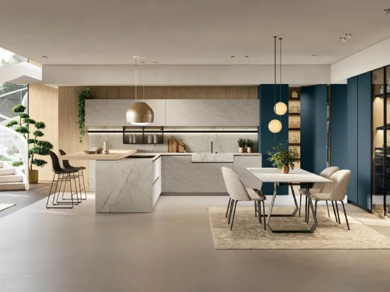 Cucina Moderna con penisola Metropolis 02 di Stosa