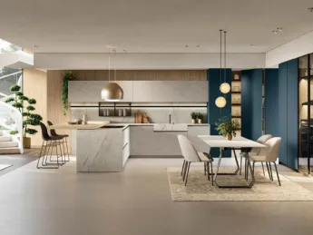 La cucina Metropolis 02 di Stosa è un modello moderno con penisola.
