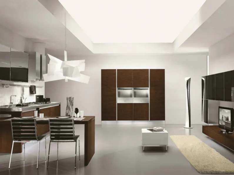 Cucina Moderna con penisola Systema 5 di Cucinesse