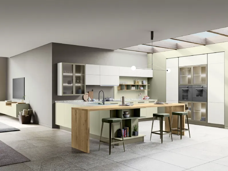 Cucina Moderna Tablet con penisola di Creo