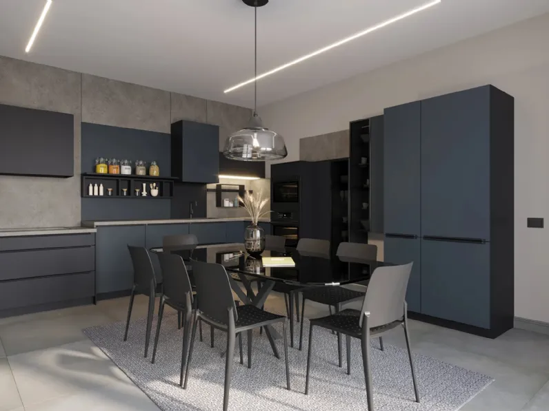 Cucina Moderna ad angolo Tatto Soft Fiordo di Life Cucine