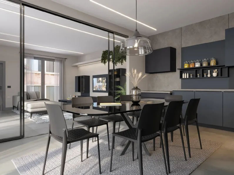 Cucina Moderna ad angolo Tatto Soft Fiordo di Life Cucine