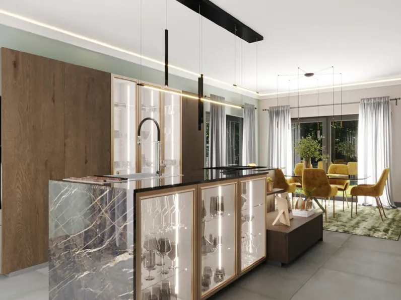 Cucina Moderna con isola Tavola di Life Cucine