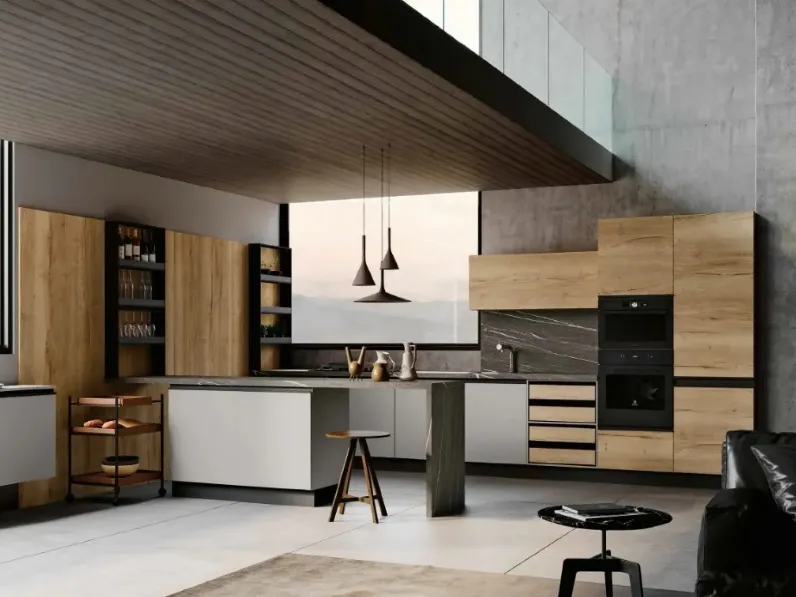 Cucina Moderna con penisola Teia di Imab