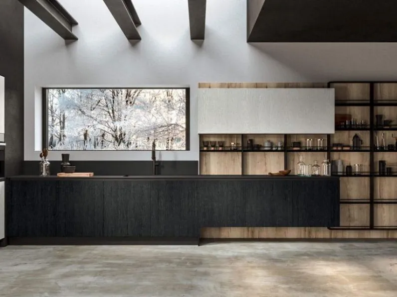 Cucina Moderna con isola Time 02 in melaminico di Gentili Cucine