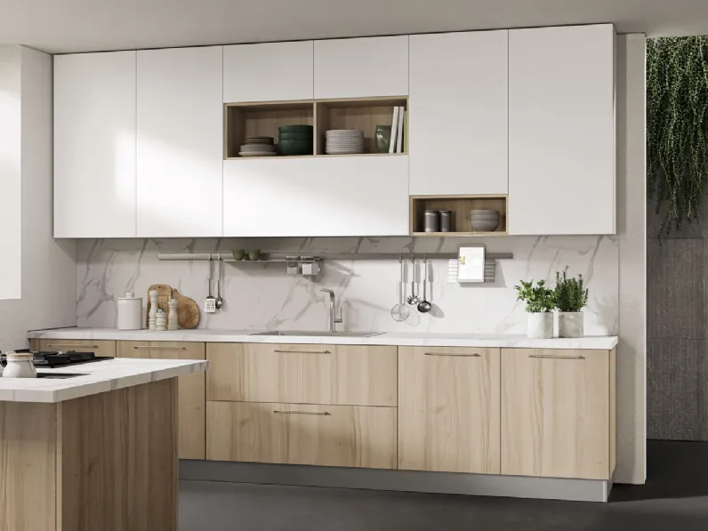 Cucina Moderna con penisola Unica 08 di Lube