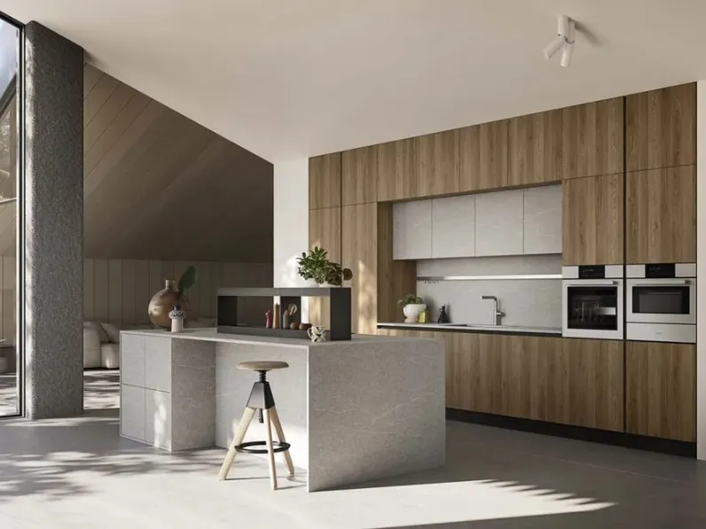 Cucina Moderna con isola Up Design 04 di Ar-Tre