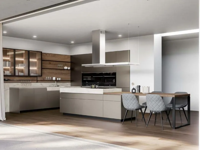 Cucina Moderna angolare con isola Wega di Arca