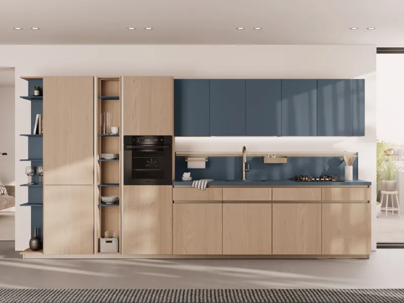 Cucina Moderna Wood lineare di Creo