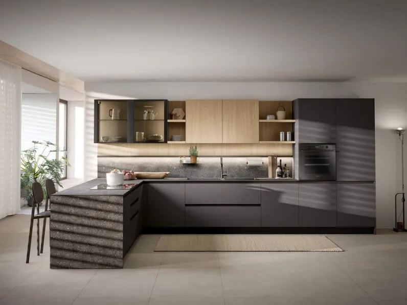Cucina Moderna con penisola Zoe Composizione 02 di Prima Cucine