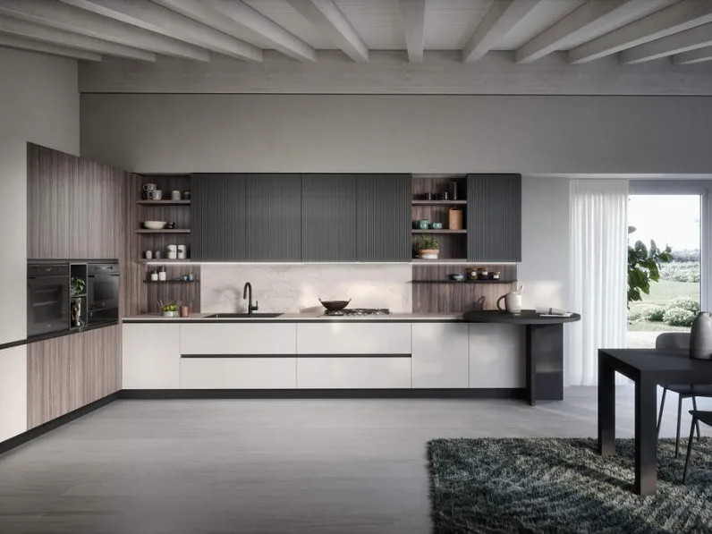 Cucina Moderna angolare Zoe Composizione 03 di Prima Cucine