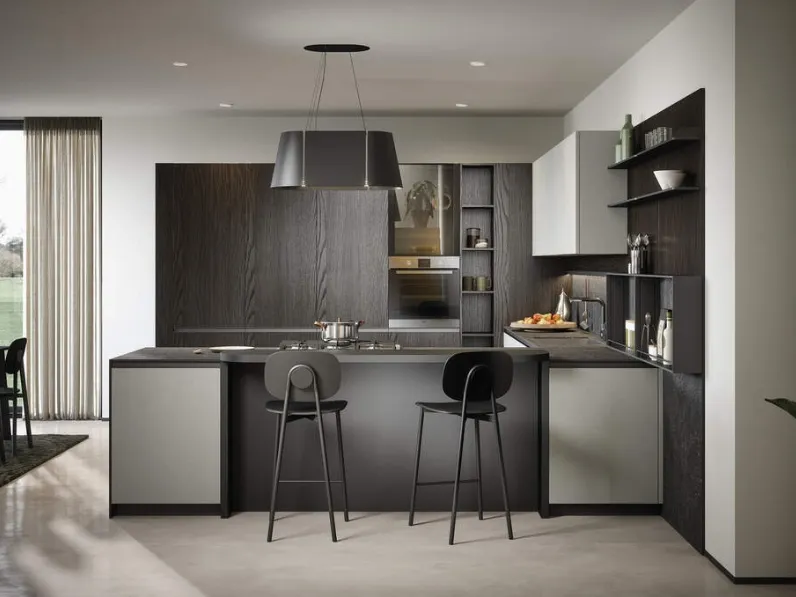 Cucina Moderna con penisola Zoe Composizione 04 di Prima Cucine