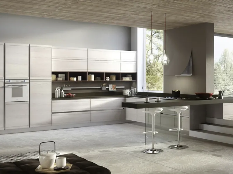 Cucina Moderna angolare con penisola Zoe Design 05 di Ar-Tre