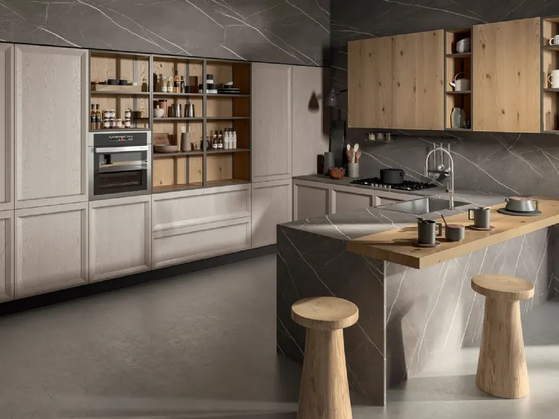 Cucina su misura con penisola Atelier Contemporaneo 03 di Astra