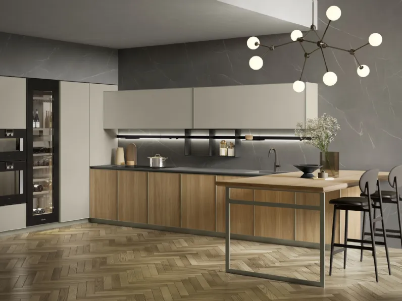 Cucina su misura Blend angolare con penisola di Composit