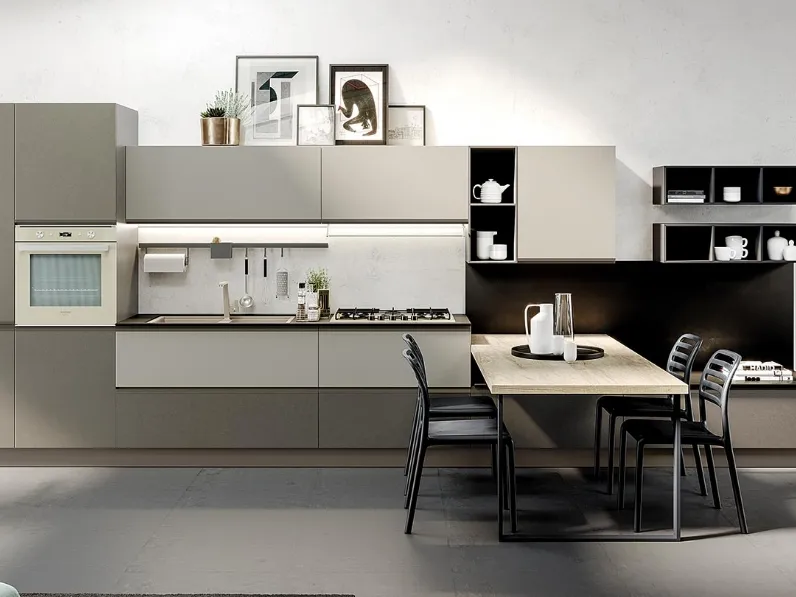 Cucina su misura Maia Cemento Fango e Corda di Evo Cucine