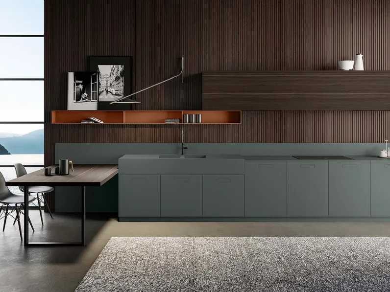 Cucina su misura Touch con penisola di Composit