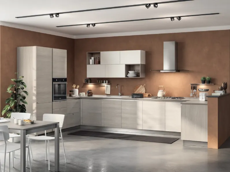 Cucina su misura Urban & Urban in decorativo Larice Pasha di Scavolini
