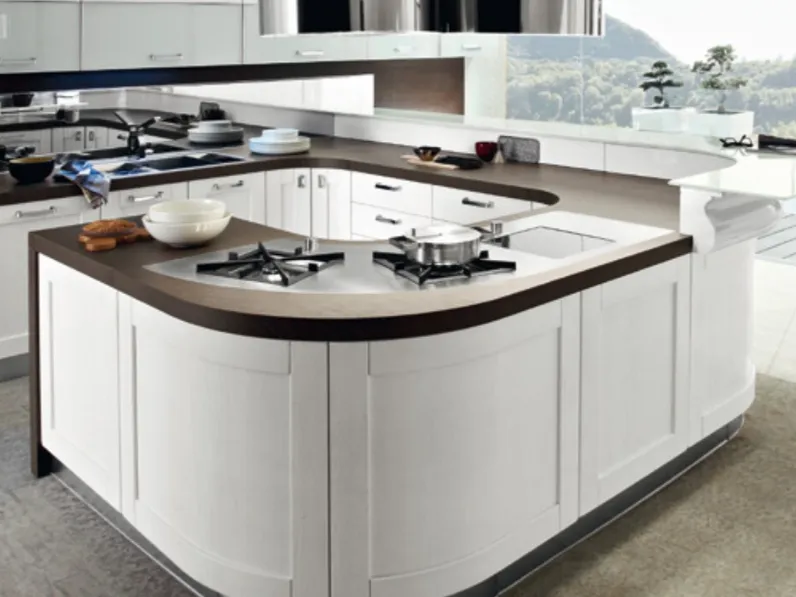 Cucina Moderna in legno laccato opaco Signoressa 04 di Ar-Tre