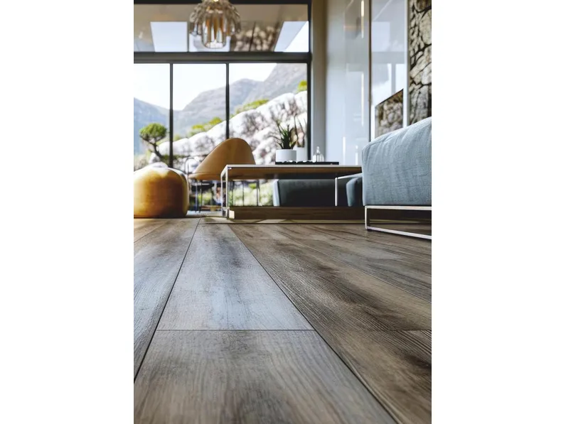 Pavimento in laminato effetto legno Rustic Black Oak di Meg Living
