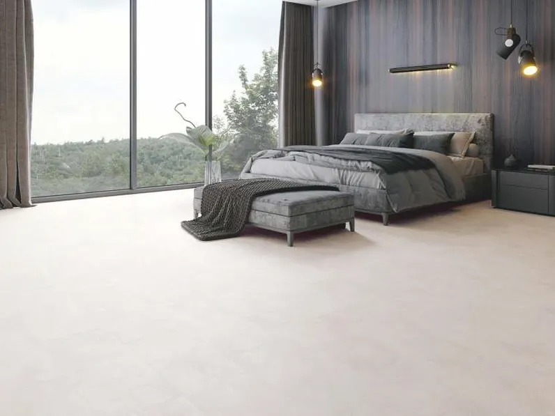 Pavimento in laminato effetto pietra Tiles Crystal White di Meg Living