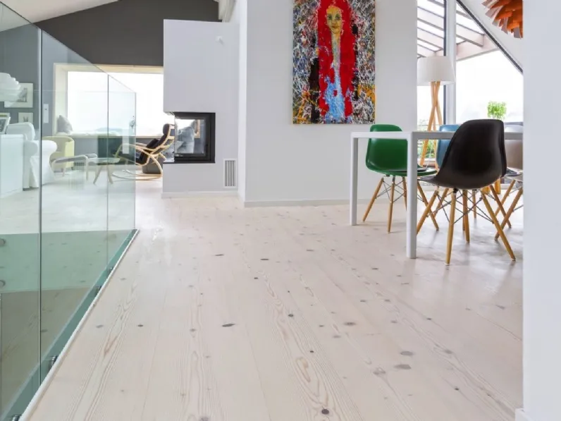 Parquet Abete Bianco Listone Largo Lisciviato di Mafi