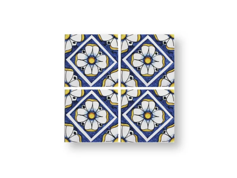 Piastrella Fiori in ceramica di Caltagirone di Alemanna