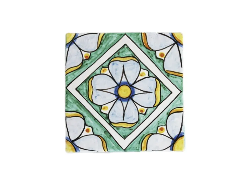 Piastrella Fiori in ceramica di Caltagirone di Alemanna