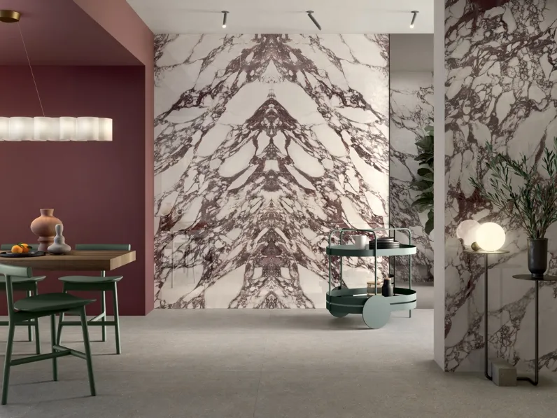 Piastrelle effetto marmo Noblesse Viola Arabesque di Lea Ceramiche